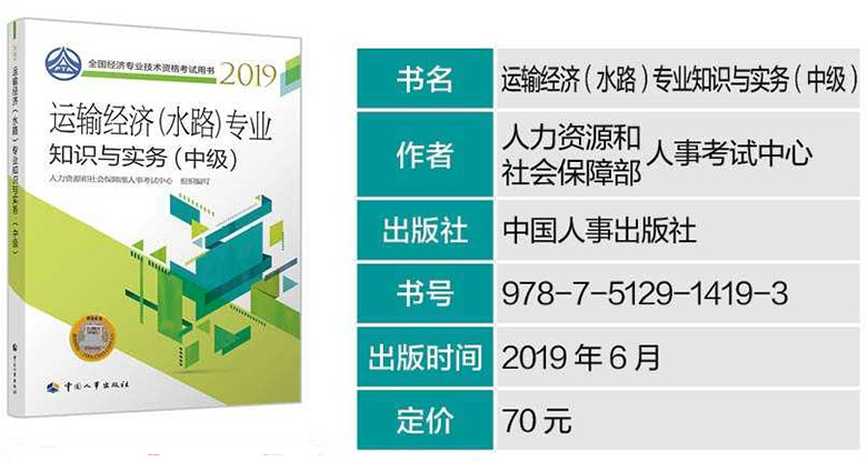 2019年中级经济师《水路运输》专业考试教材